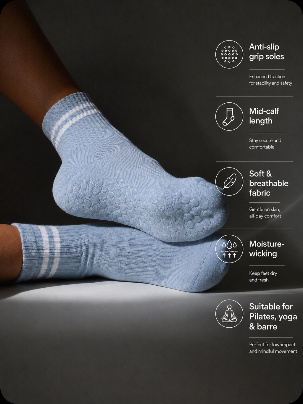 Mid-Calf Grip Socks