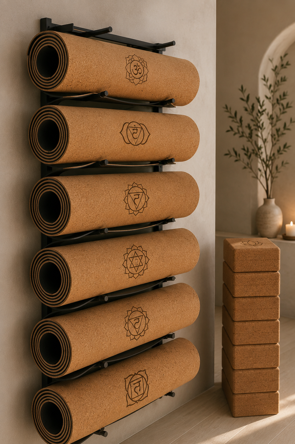 Natural Cork Rubber Yoga Mat | TPE & Natural Rubber | Eco-Friendly