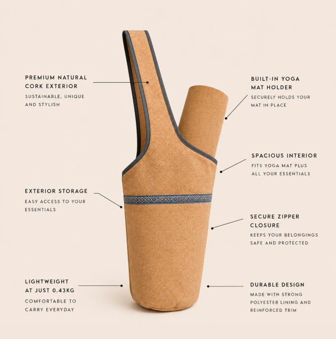 STELONI Cork Yoga Backpack